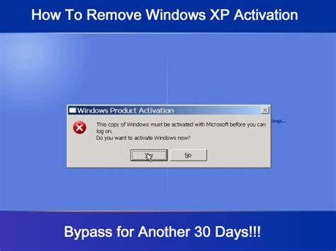 Supprimer activation windows xp